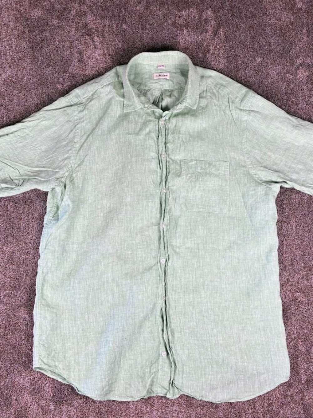 Scappino Outdoor Linen Shirt Men Size XLarge Green
